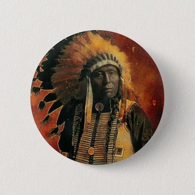 Indian_Chief 6 Cm Round Badge (Front)