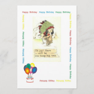 Indian Chief Birthday Party Invitation