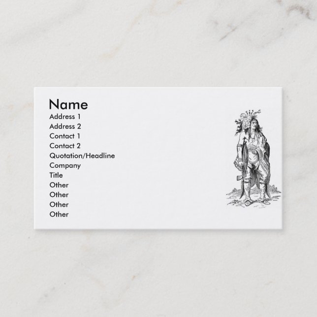 Indian Chief Business Card (Front)