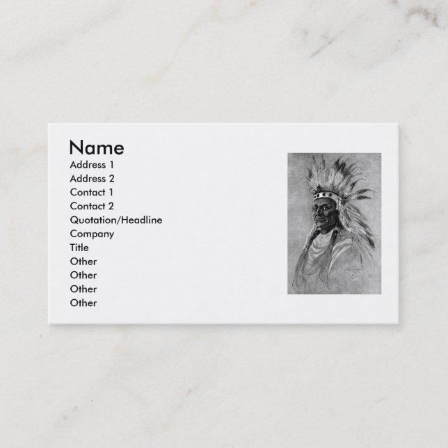 Indian Chief Business Card (Front)