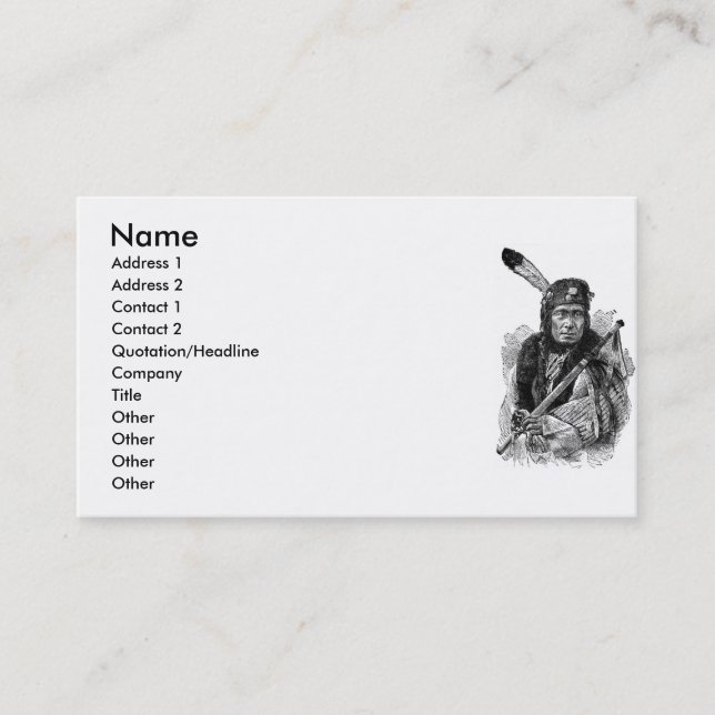 Indian Chief Business Card (Front)