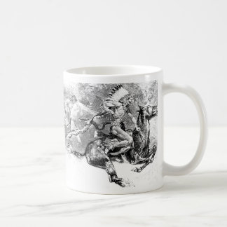 Indian chief charging on horse: American Wild West Coffee Mug