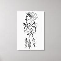 Indian Chief dream Catcher Native American Art 