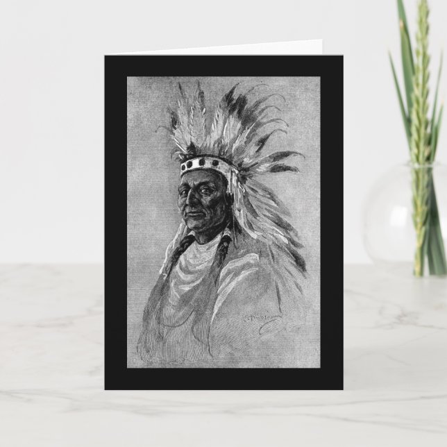 Indian Chief Greeting Card (Front)