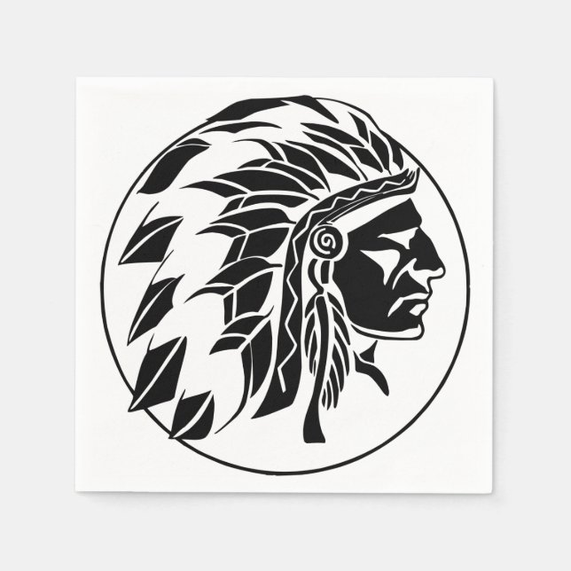Indian Chief Head Napkin (Front)