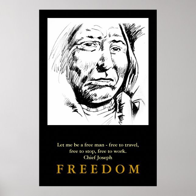 Indian Chief Ink Sketch Motivational Poster (Front)
