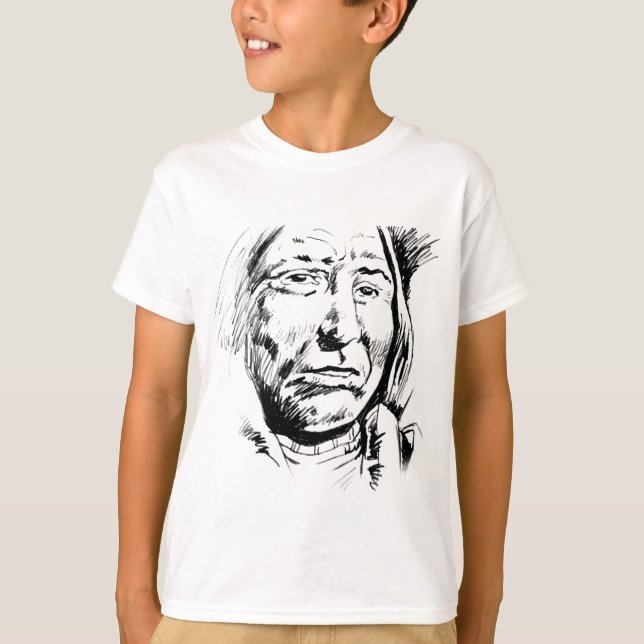 Indian Chief Ink Sketch Motivational T-Shirt (Front)