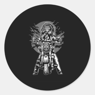 Indian Chief Motorcycle Classic Round Sticker