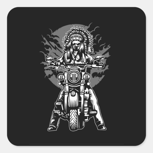 Indian Chief Motorcycle Square Sticker (Front)
