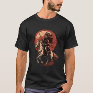 Indian Chief Native American Horse Ride Warrior In T-Shirt