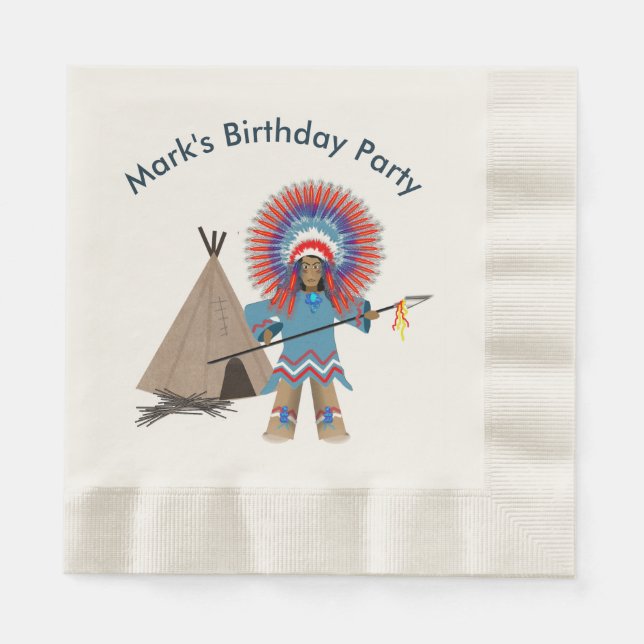 Indian Chief Party Napkins - Kids' Party (Front)