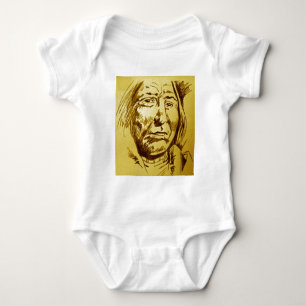 Indian Chief Pencil Sketch Baby Bodysuit