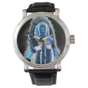 Indian Chief printed digital art custom watches