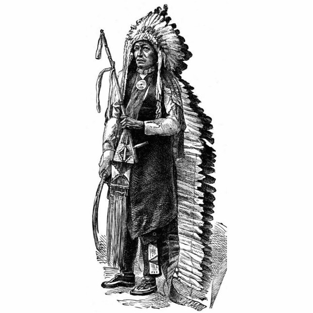 Indian Chief Sculpture Standing Photo Sculpture (Front)