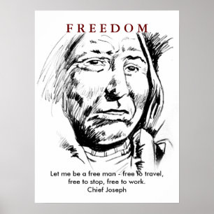 Indian Chief Sketch Motivational Poster Poster
