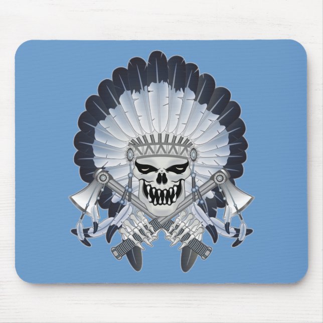 Indian Chief Skull Mouse Mat (Front)