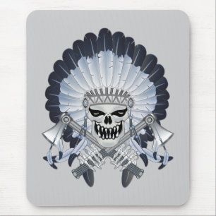 Indian Chief Skull Mouse Mat