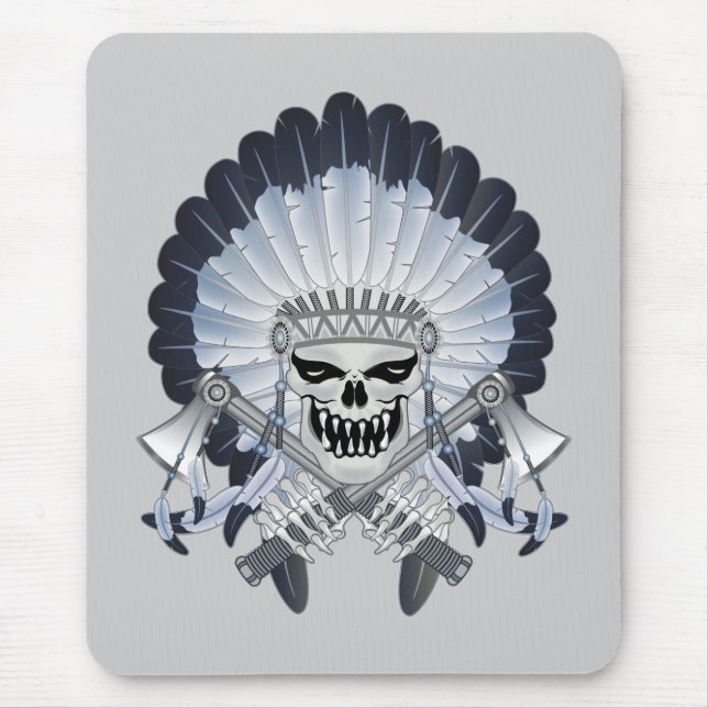 Indian Chief Skull Mouse Mat (Front)