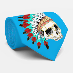Indian Chief Skull Tie