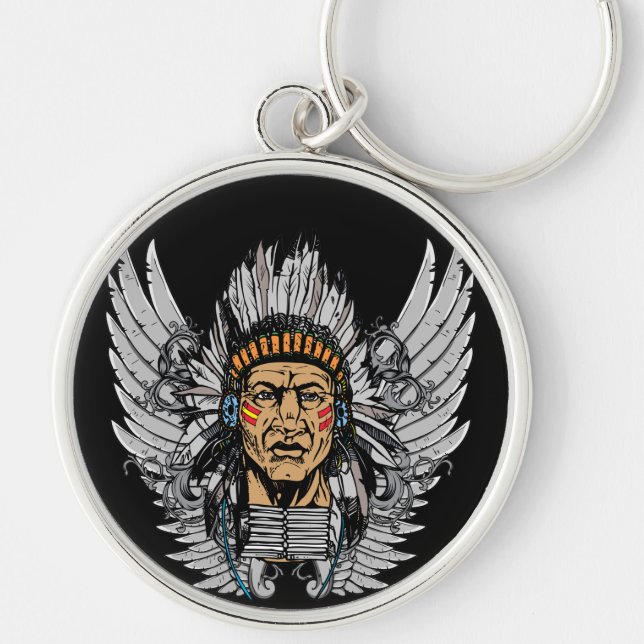 Indian Chief Wings Key Ring (Front)