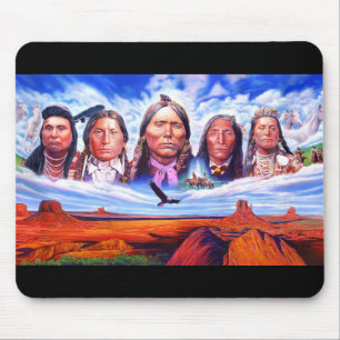 Indian Chiefs Add Your Text Native Americans Mouse Mat