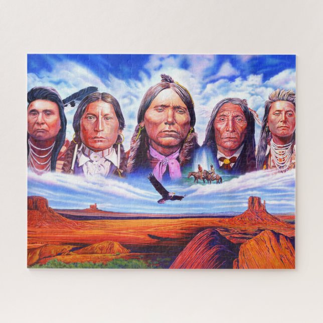 Indian Chiefs Famous Native Americans Horizontal Jigsaw Puzzle (Horizontal)