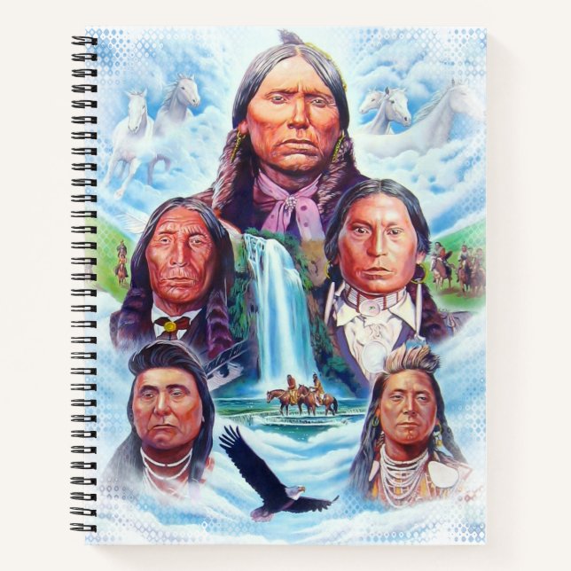 Indian Chiefs Native Americans College Ruled Notebook (Front)