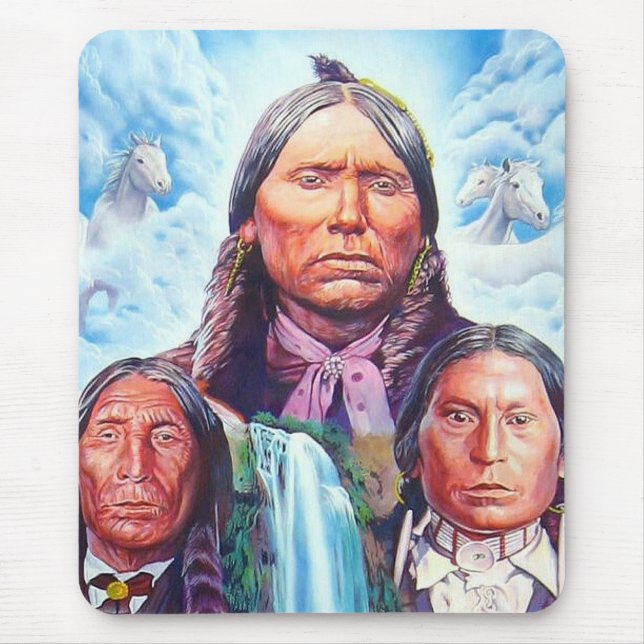 Indian Chiefs Native Americans Custom Template Mouse Mat (Front)