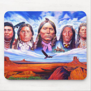 Indian Chiefs Native Americans Painting Custom Mouse Mat