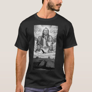 Indian Chiefs Painting Native Americans Mens Black T-Shirt