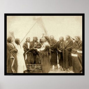 Indian Chiefs with General Miles SD 1891 Poster