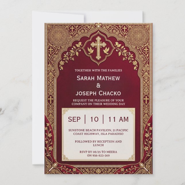 indian christian wedding invitation (Front)