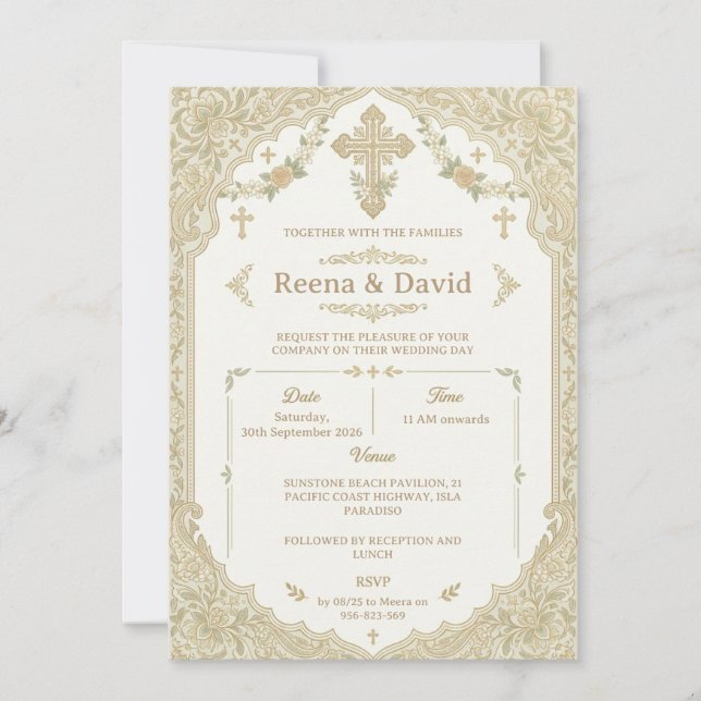 indian christian wedding invitation (Front)