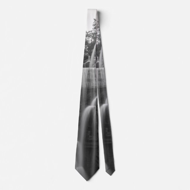 Indian Cliff Falls Grayscale Neck Tie (Front)