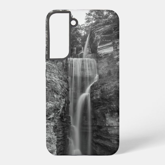 Indian Cliff Falls Grayscale Samsung Phone Case (Back)