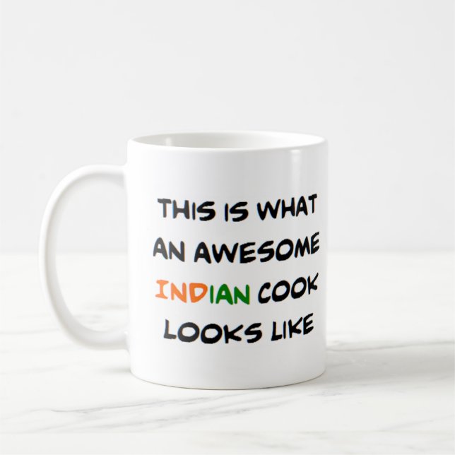 Indian cook, awesome coffee mug (Left)
