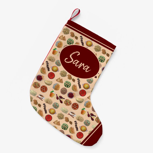 Indian Cooking Foods Dishes Cuisine of India Small Christmas Stocking (Front (Hanging))