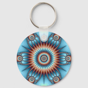 Indian Copper and Turquoise Keychain