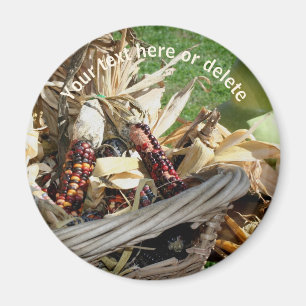 Indian Corn Basket Nature Personalised Magnet