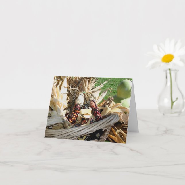 Indian Corn Fall Nature Blank Note Card (Small Plant)