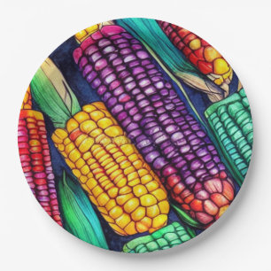 Indian Corn Paper Plate