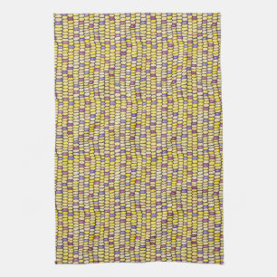 Indian Corn Watercolor Pattern Kitchen Towel
