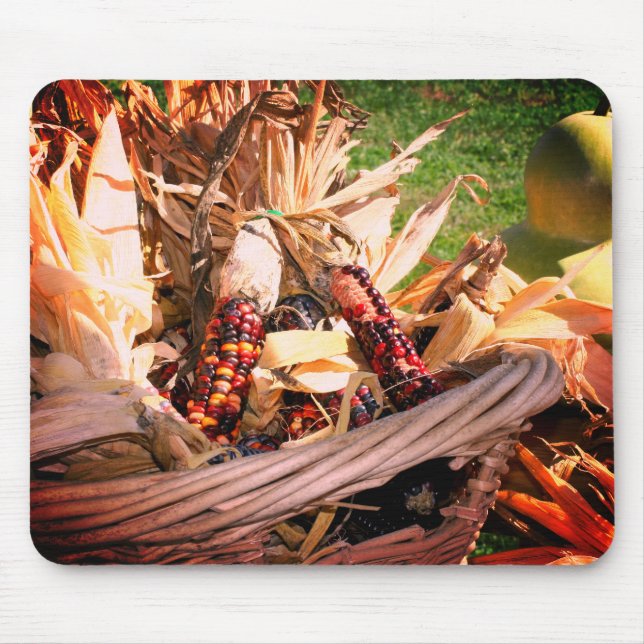 Indian Corn Wicker Basket Nature  Mouse Mat (Front)