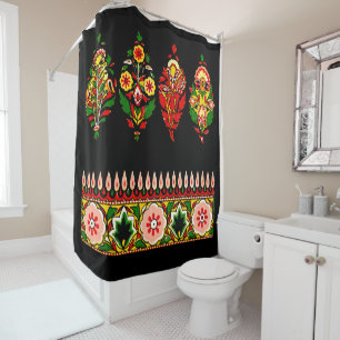 Indian Cotton Fabric  Shower Curtain