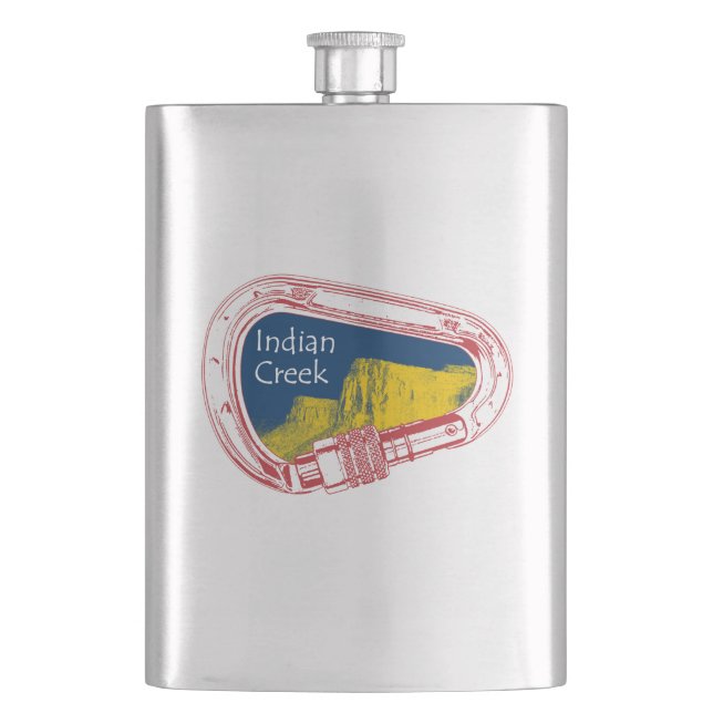 Indian Creek Climbing Carabiner Hip Flask (Front)