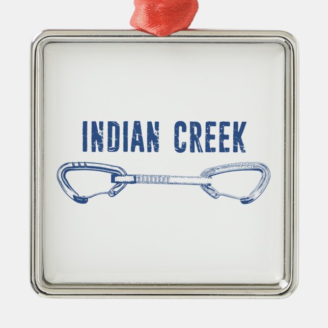 Indian Creek Climbing Quickdraw Metal Tree Decoration (Front)