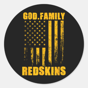Indian Creek Redskins God. Family. Vintage Usa Fla Classic Round Sticker