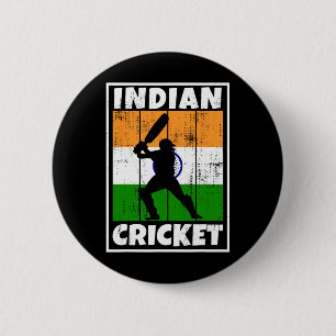 Indian Cricket Fan Flag Of India Cricket  6 Cm Round Badge