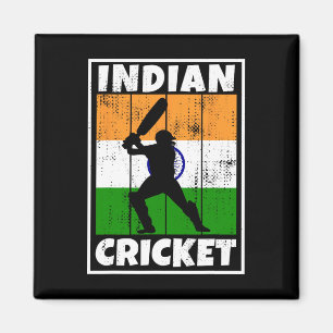 Indian Cricket Fan Flag Of India Cricket Magnet