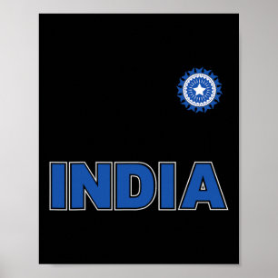 Indian Cricket (orange Kit) Poster